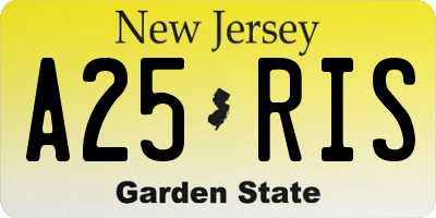 NJ license plate A25RIS
