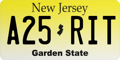 NJ license plate A25RIT