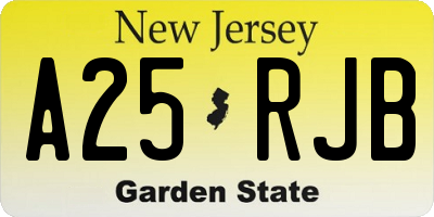 NJ license plate A25RJB