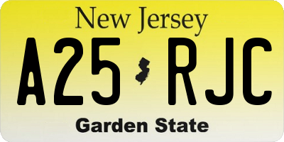 NJ license plate A25RJC