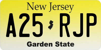 NJ license plate A25RJP