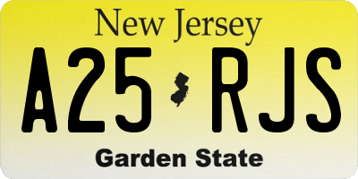 NJ license plate A25RJS