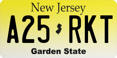 NJ license plate A25RKT