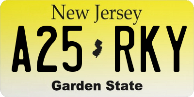 NJ license plate A25RKY