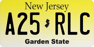 NJ license plate A25RLC