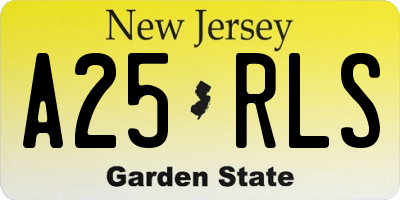 NJ license plate A25RLS