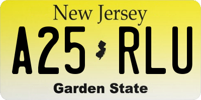 NJ license plate A25RLU