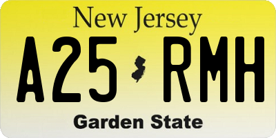 NJ license plate A25RMH