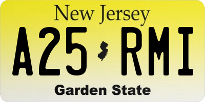 NJ license plate A25RMI