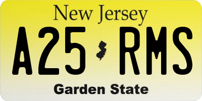 NJ license plate A25RMS