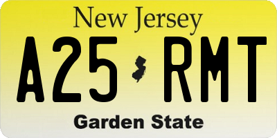 NJ license plate A25RMT