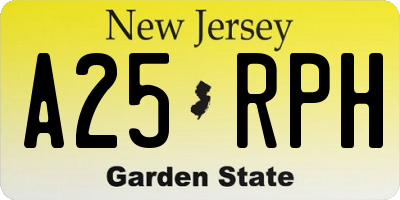 NJ license plate A25RPH