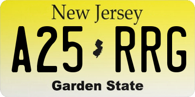 NJ license plate A25RRG