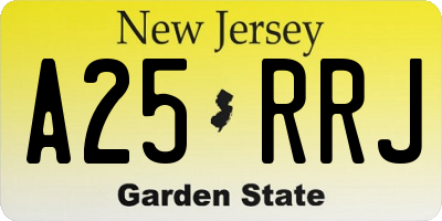 NJ license plate A25RRJ