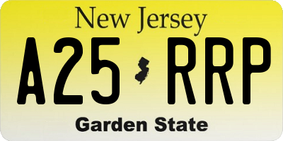 NJ license plate A25RRP