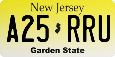 NJ license plate A25RRU