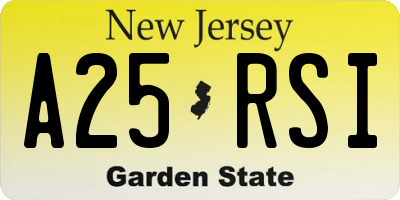 NJ license plate A25RSI