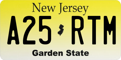 NJ license plate A25RTM