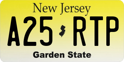 NJ license plate A25RTP
