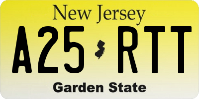 NJ license plate A25RTT