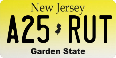 NJ license plate A25RUT