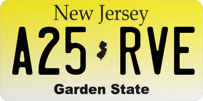 NJ license plate A25RVE