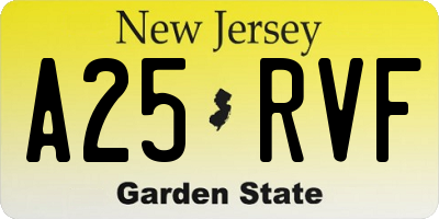 NJ license plate A25RVF