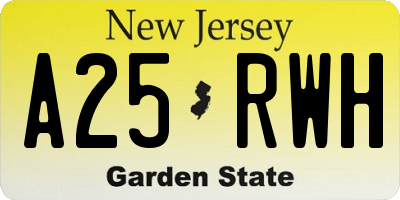 NJ license plate A25RWH