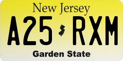 NJ license plate A25RXM
