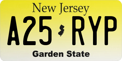 NJ license plate A25RYP