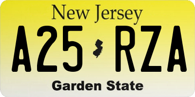 NJ license plate A25RZA