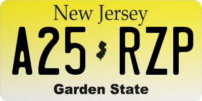 NJ license plate A25RZP