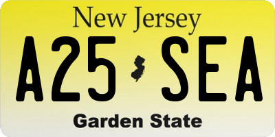 NJ license plate A25SEA