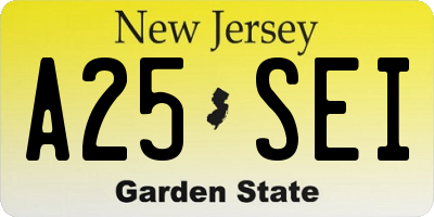 NJ license plate A25SEI