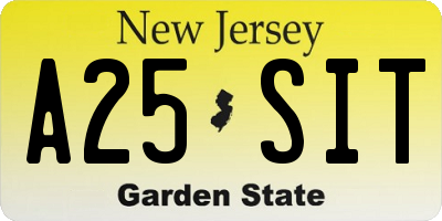 NJ license plate A25SIT