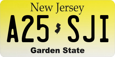 NJ license plate A25SJI