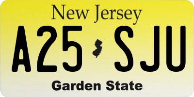 NJ license plate A25SJU