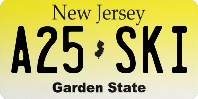 NJ license plate A25SKI