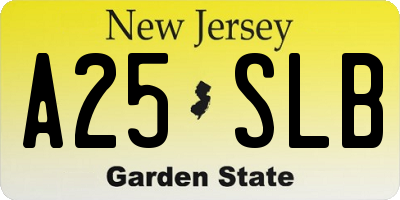 NJ license plate A25SLB