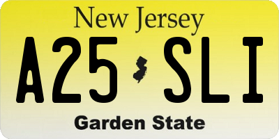 NJ license plate A25SLI