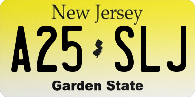 NJ license plate A25SLJ