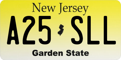 NJ license plate A25SLL