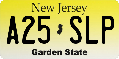 NJ license plate A25SLP