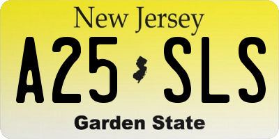 NJ license plate A25SLS