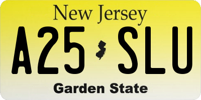 NJ license plate A25SLU