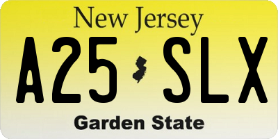 NJ license plate A25SLX