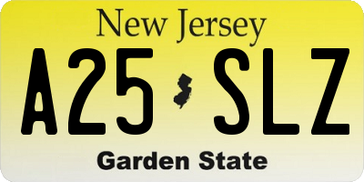NJ license plate A25SLZ