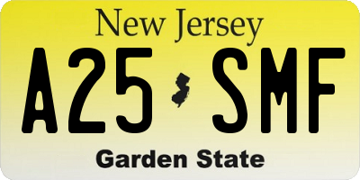 NJ license plate A25SMF