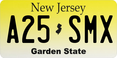 NJ license plate A25SMX