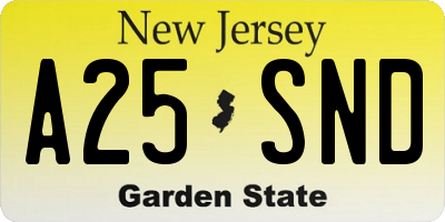 NJ license plate A25SND